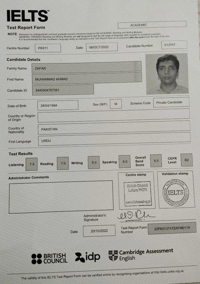 Student result 1