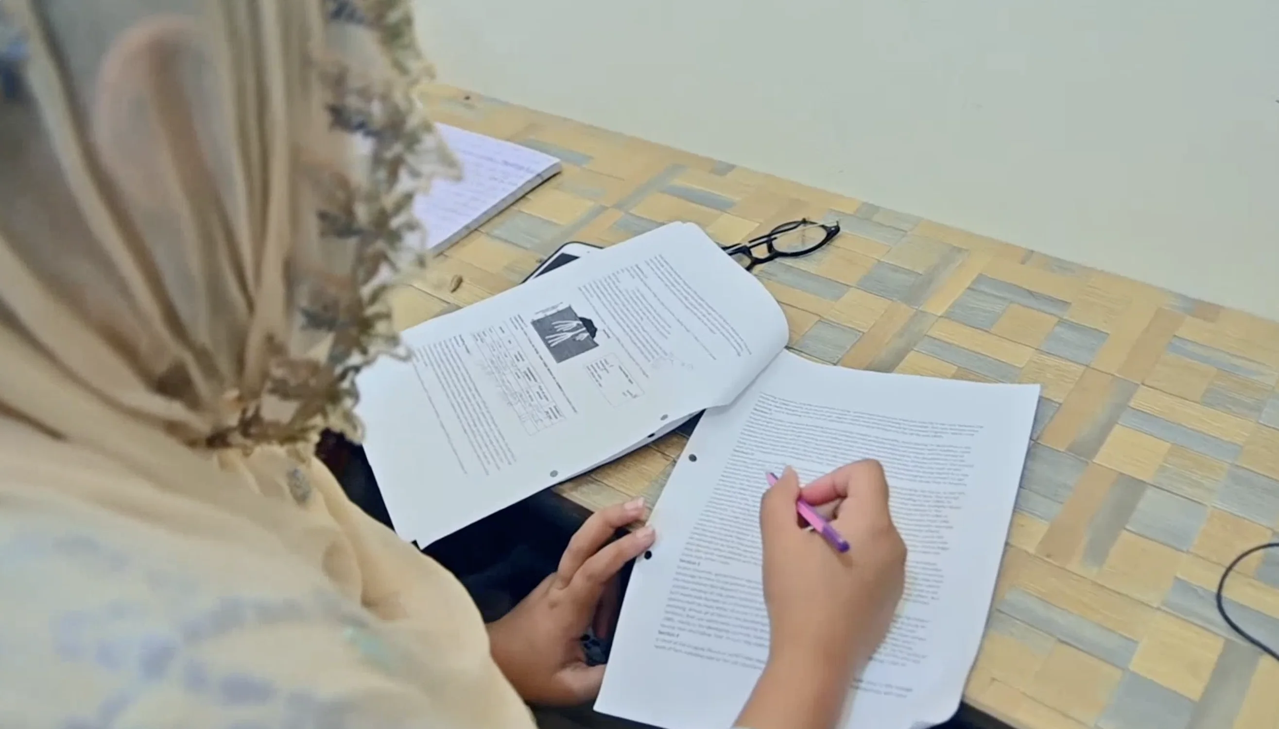 Pakistani student studying for IELTS exam preparation