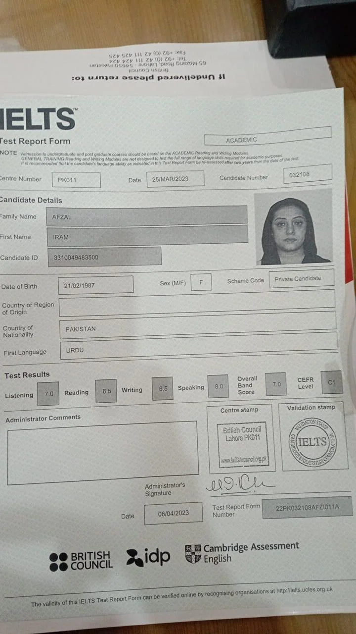 Student result 9